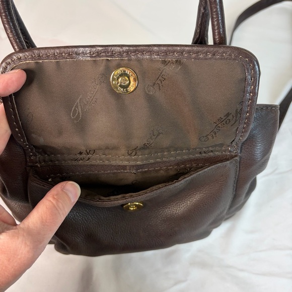 Fossil Classic Genuine Leather Satchel Crossbody Bag Brown - Picture 5 of 14